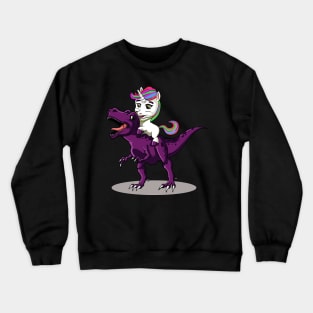 Unicorn riding Dinosaur T-Shirt I T-Rex gift Crewneck Sweatshirt